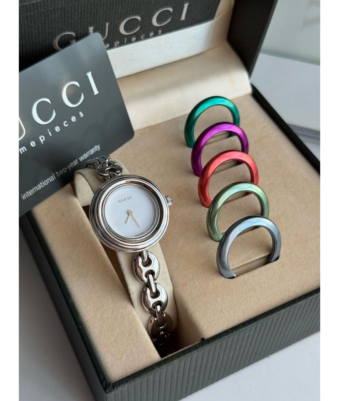GUCCI Серебряные стальные часы, фото 3