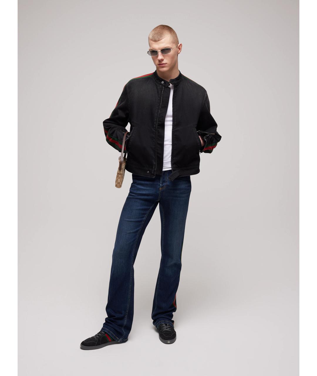 GUCCI Черные текстильные низкие кроссовки / кеды, фото 9