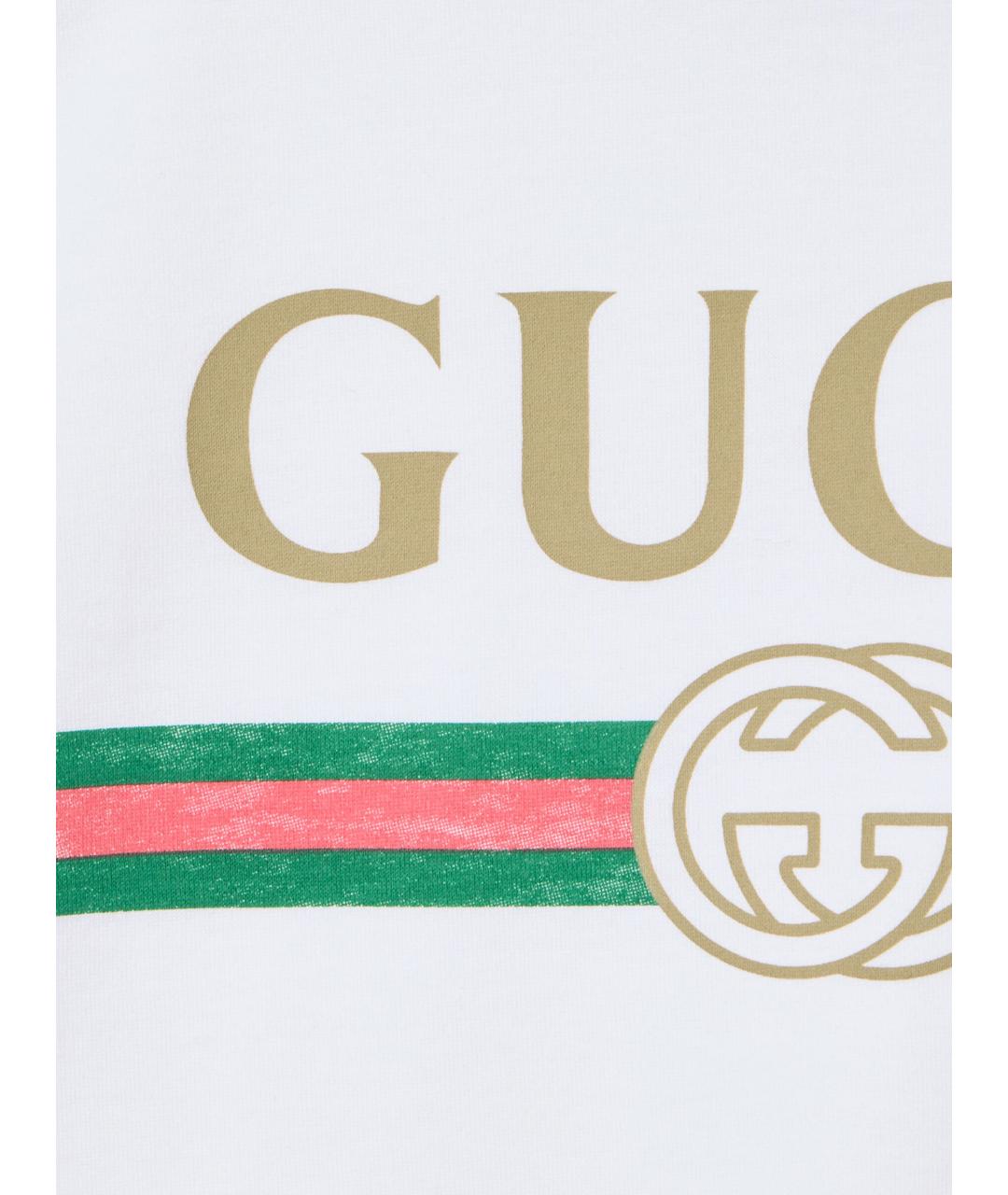 GUCCI Белая хлопковая футболка, фото 5