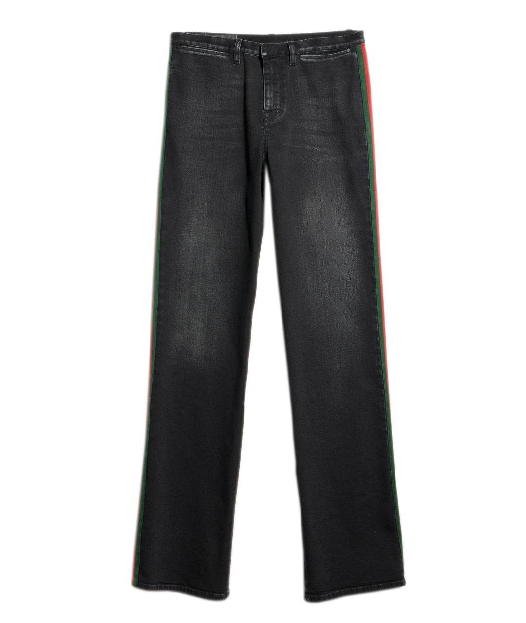 GUCCI Черные хлопковые прямые джинсы, фото 1