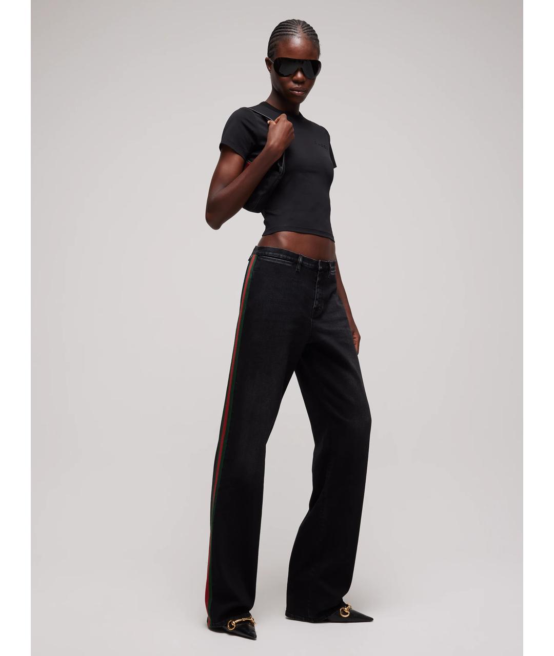 GUCCI Черные хлопковые прямые джинсы, фото 2