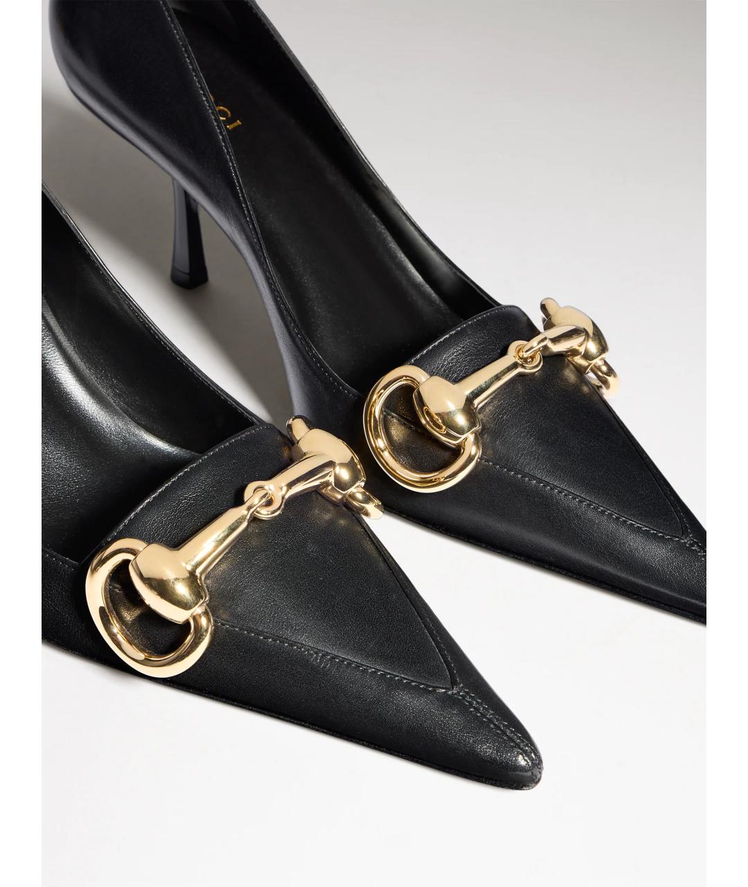 GUCCI Черные кожаные туфли, фото 5