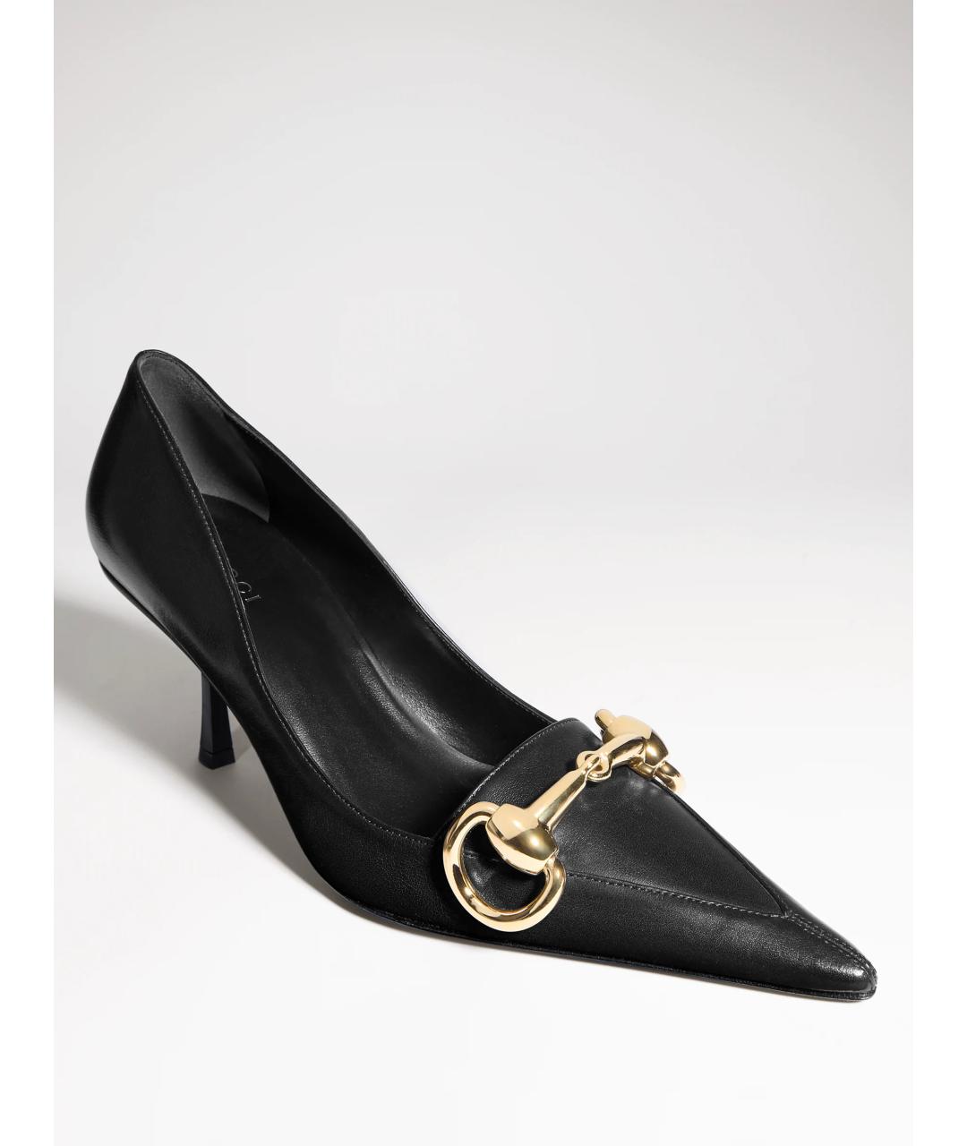GUCCI Черные кожаные туфли, фото 4