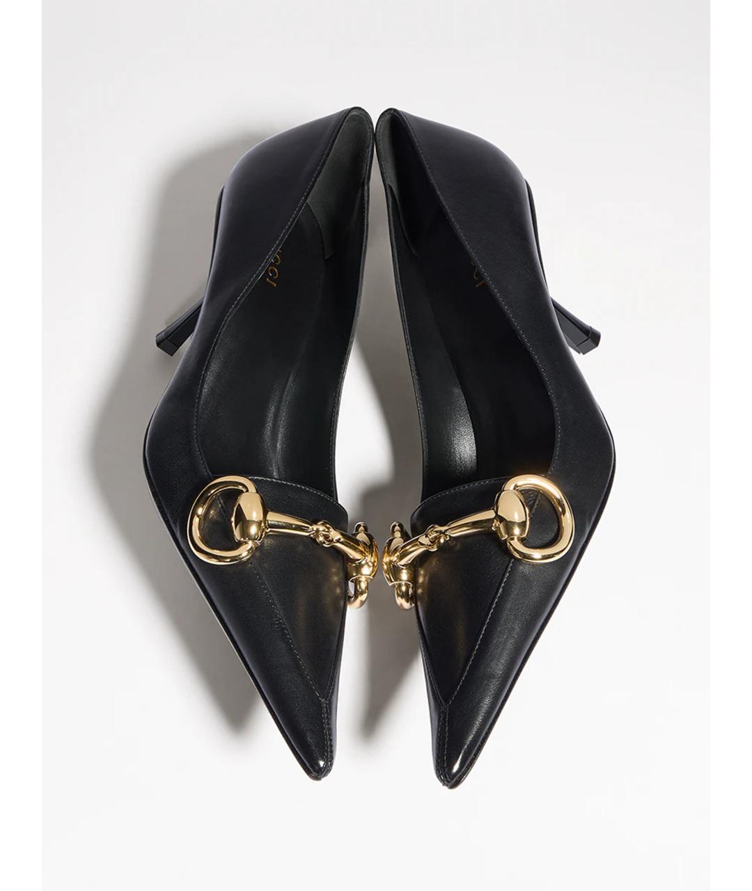 GUCCI Черные кожаные туфли, фото 7