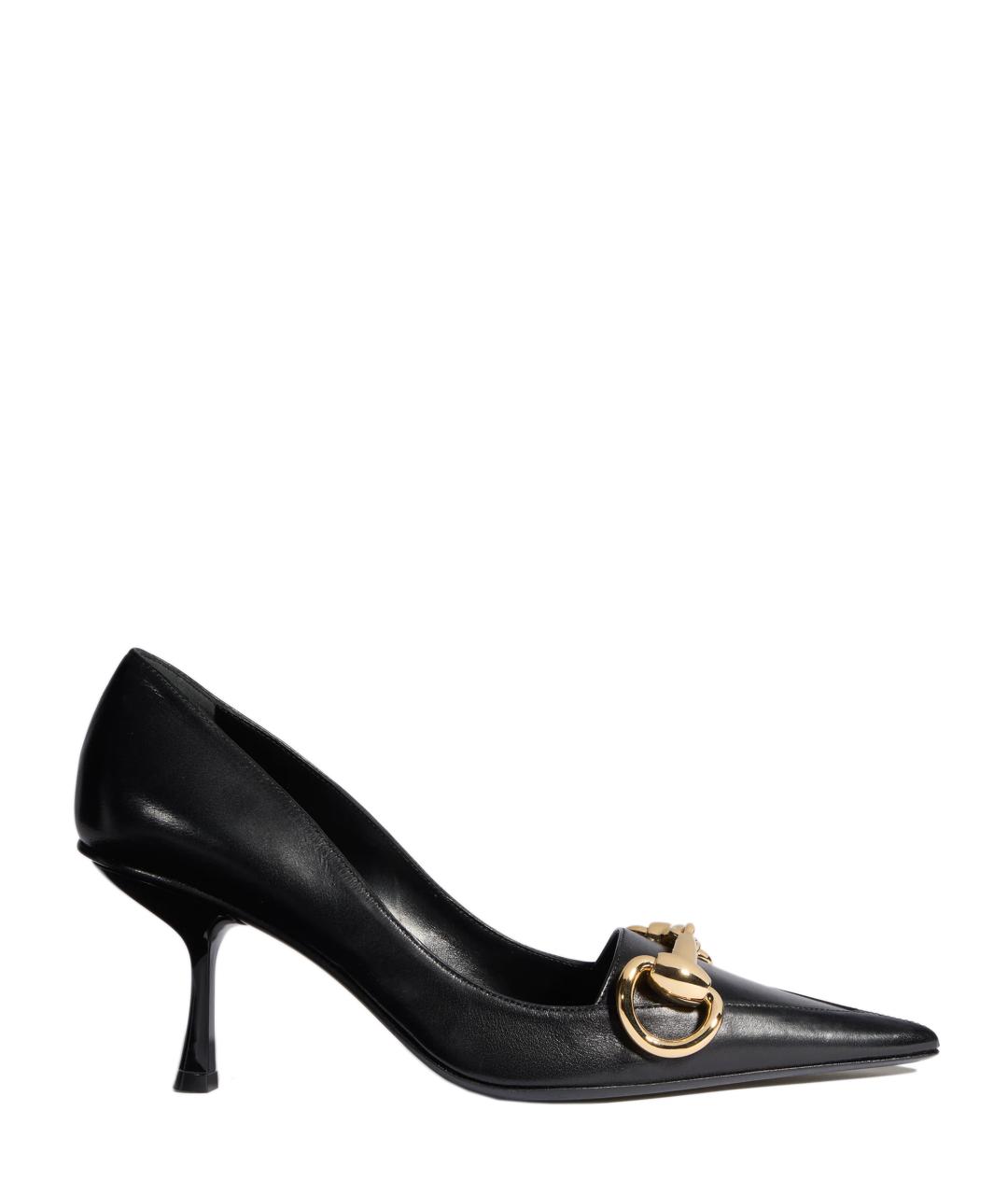 GUCCI Черные кожаные туфли, фото 1