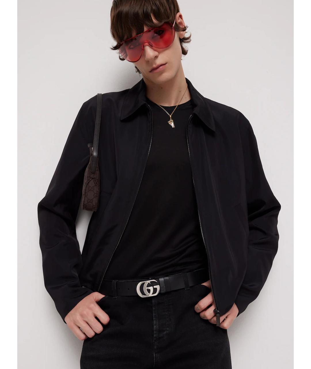 GUCCI Черный кожаный ремень, фото 2