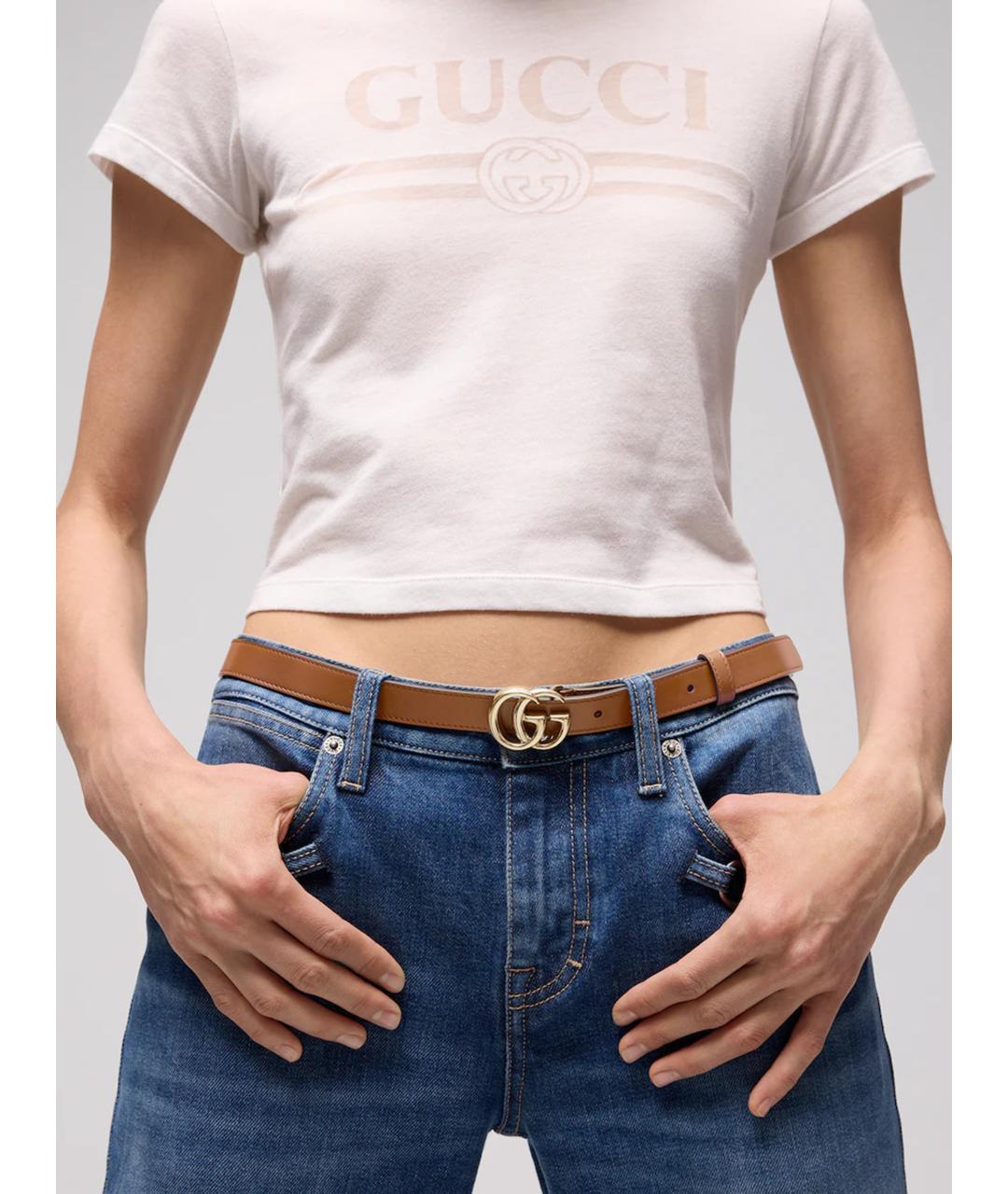 GUCCI Коричневый кожаный ремень, фото 3