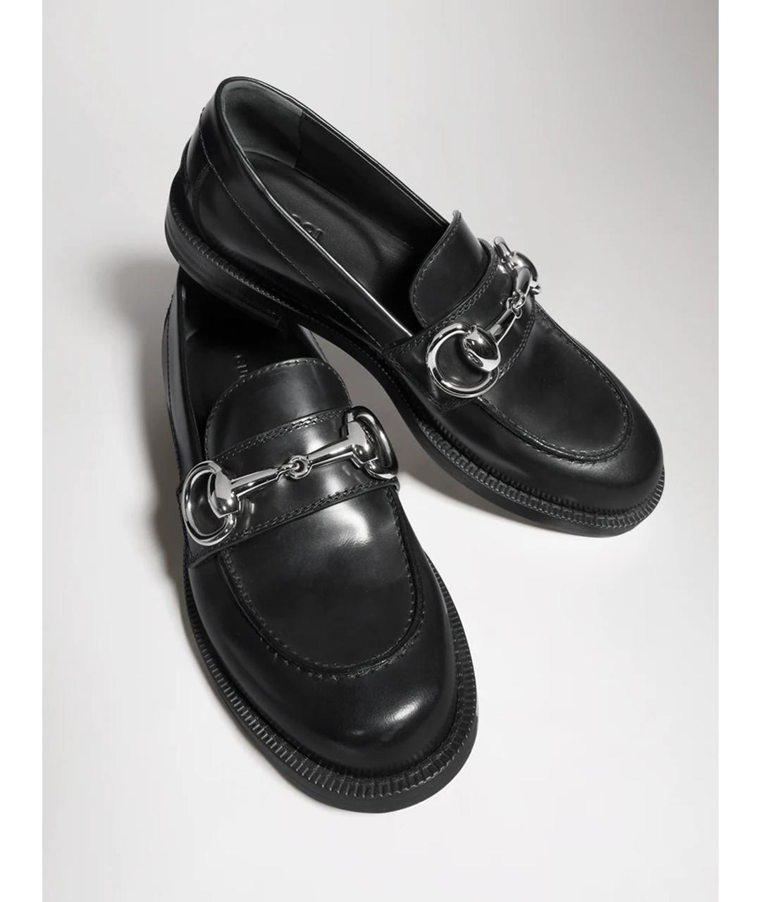 GUCCI Черные кожаные балетки, фото 7