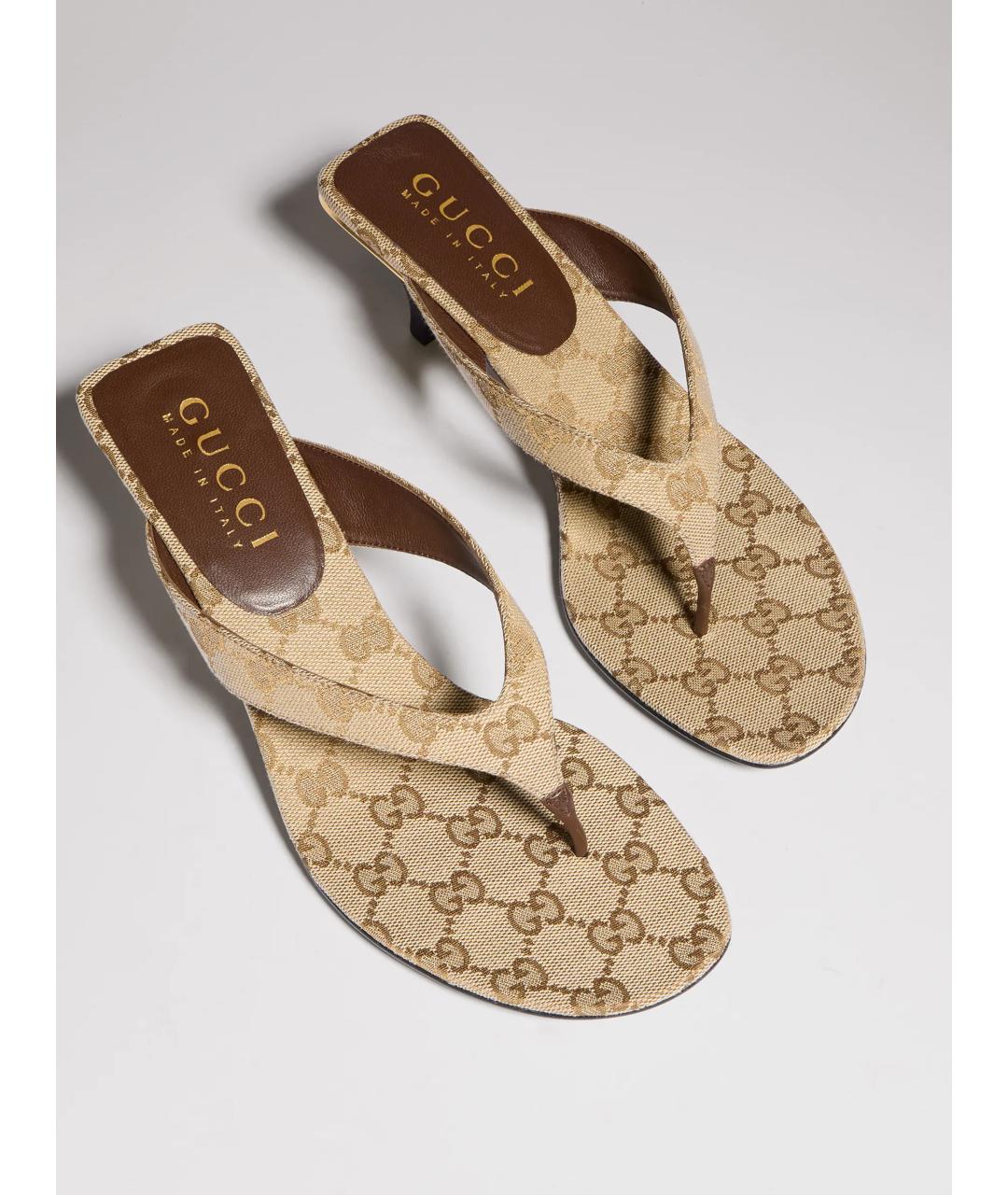 GUCCI Бежевые сандалии, фото 2
