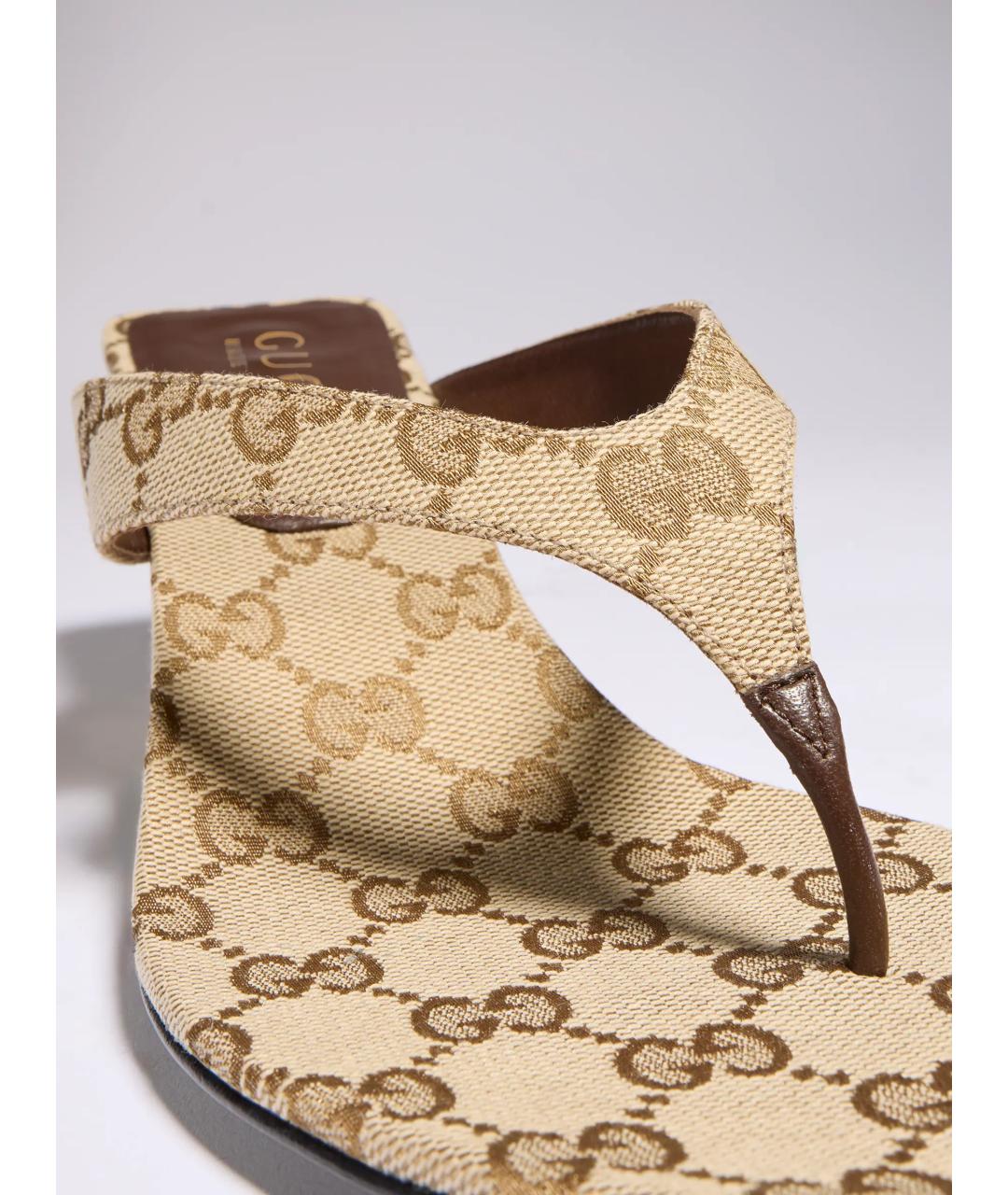 GUCCI Бежевые сандалии, фото 4