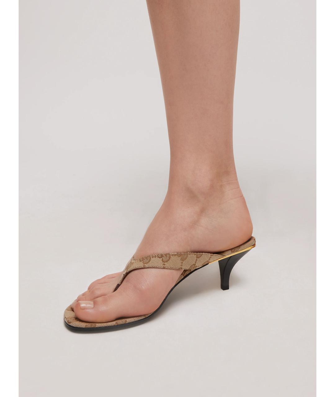 GUCCI Бежевые сандалии, фото 5