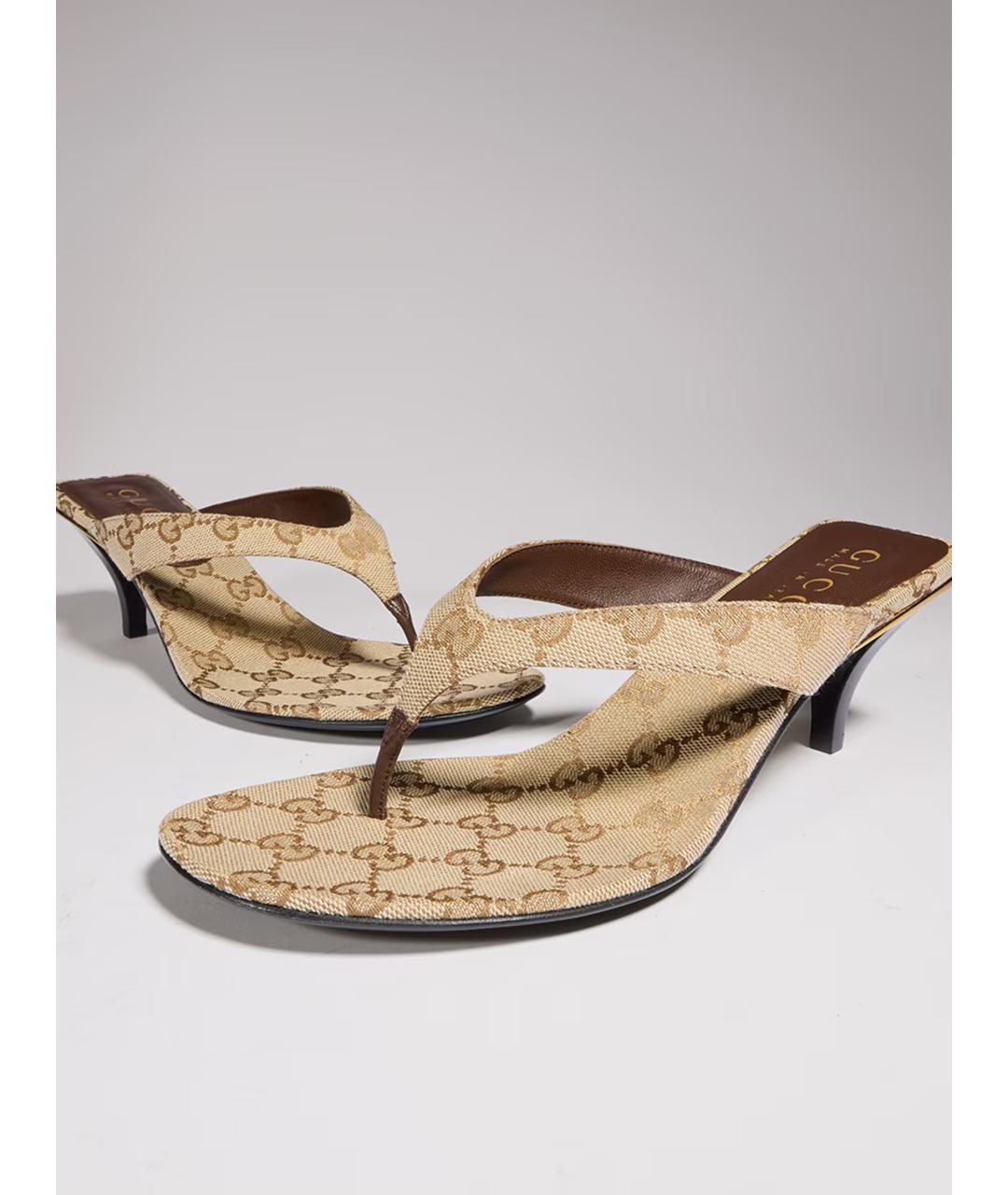 GUCCI Бежевые сандалии, фото 7
