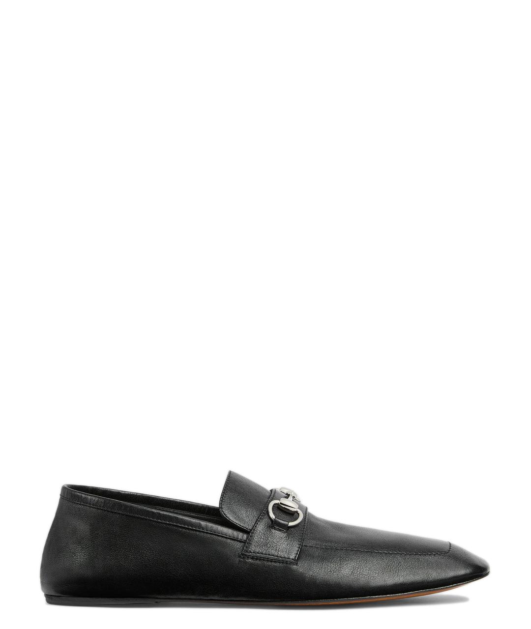 GUCCI Черные кожаные лоферы, фото 1