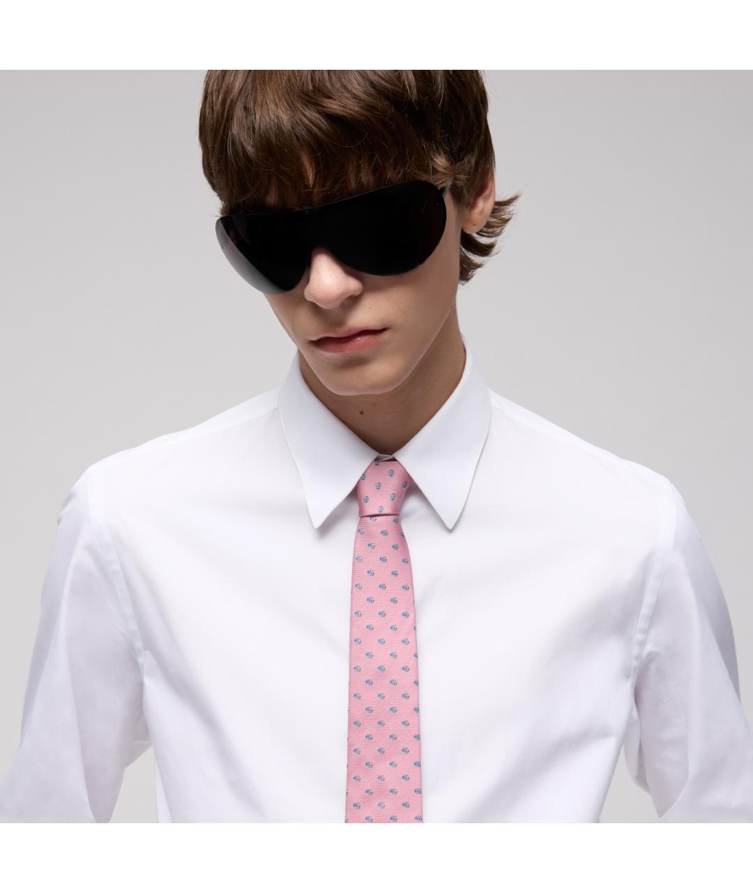 GUCCI Розовый шелковый галстук, фото 2