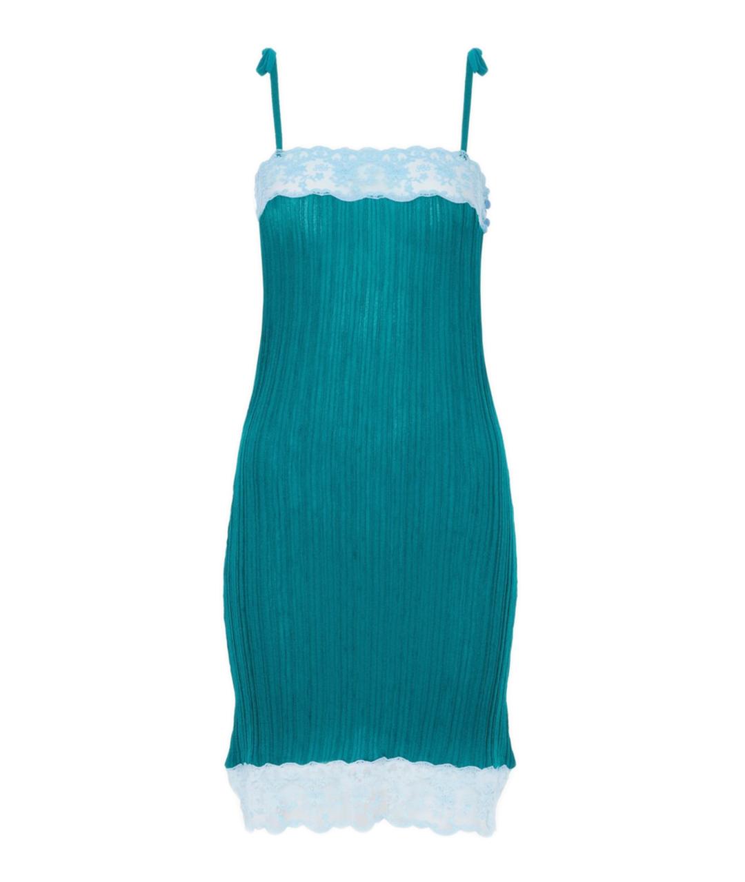 CHLOE Бирюзовое шерстяное повседневное платье, фото 1