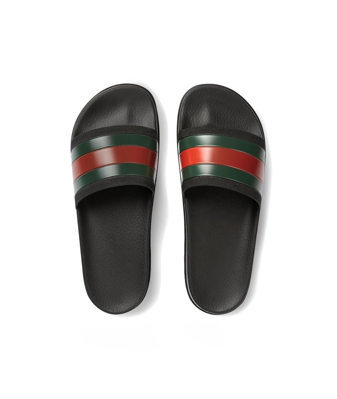 GUCCI Черные резиновые сандалии, фото 4