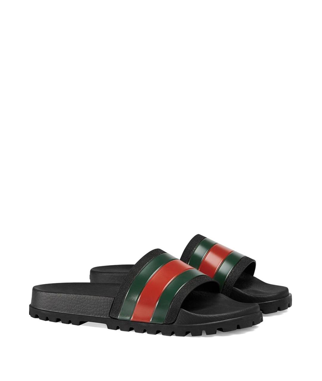 GUCCI Черные резиновые сандалии, фото 2