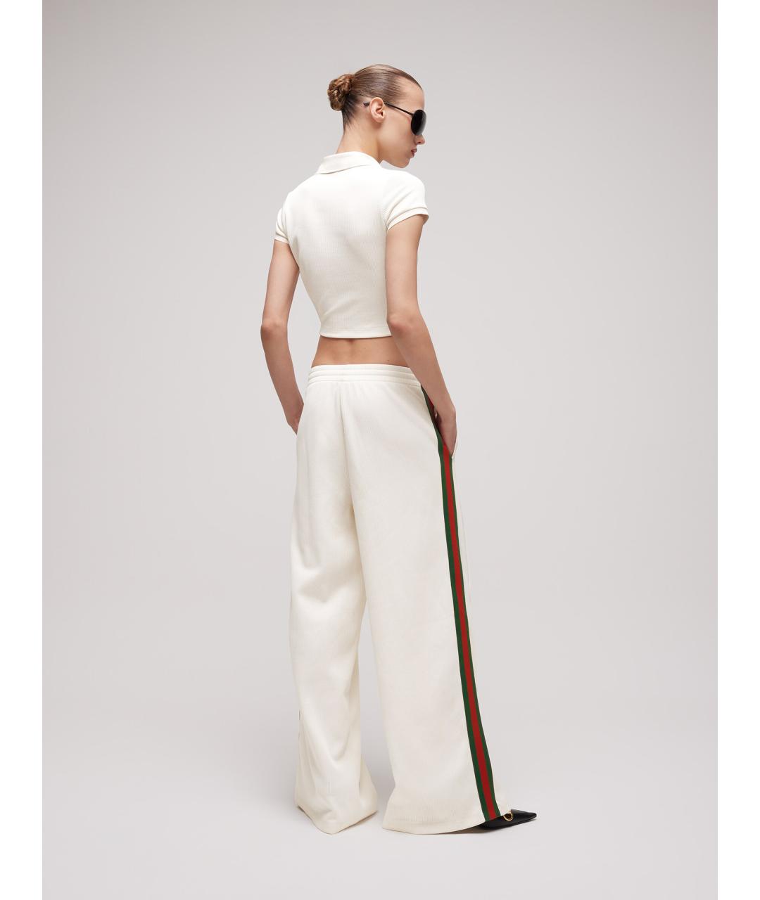 GUCCI Белая полиэстеровая футболка, фото 4