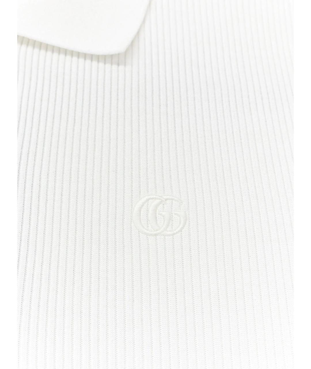GUCCI Белая полиэстеровая футболка, фото 5