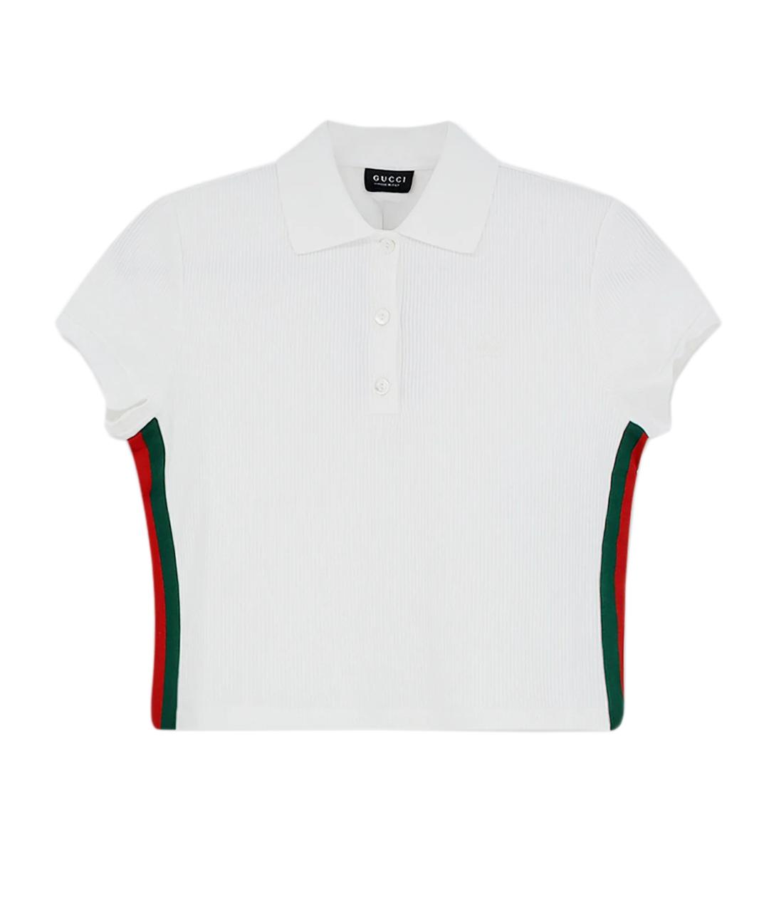 GUCCI Белая полиэстеровая футболка, фото 1