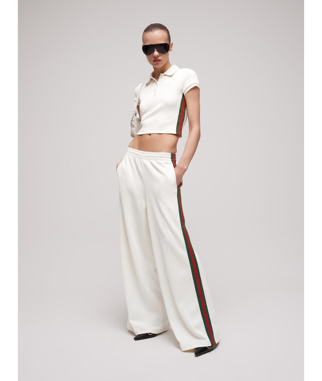 GUCCI Белая полиэстеровая футболка, фото 3