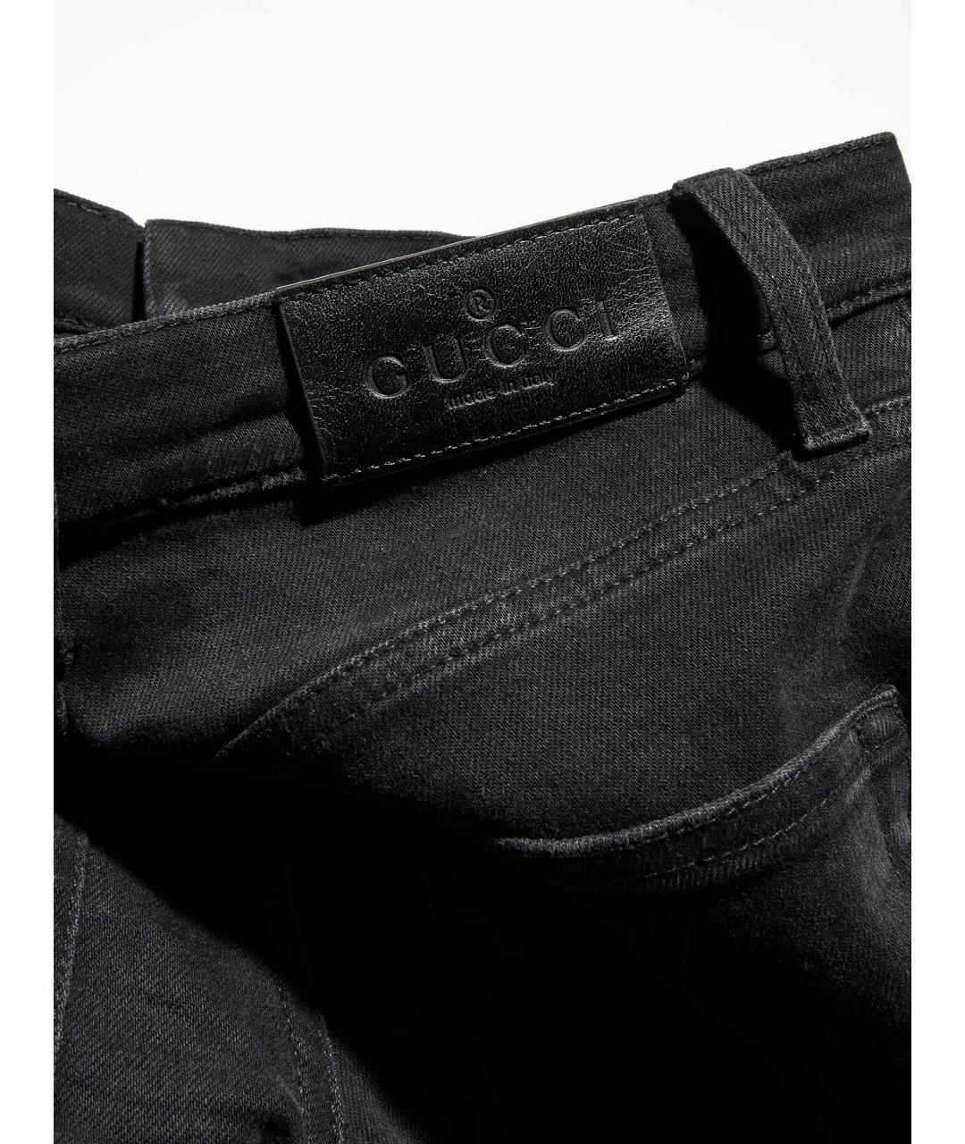 GUCCI Черные хлопко-эластановые джинсы слим, фото 5
