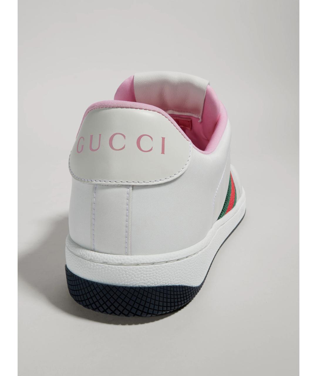 GUCCI Белые кожаные кроссовки, фото 8