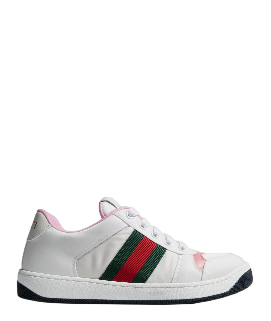 GUCCI Белые кожаные кроссовки, фото 1