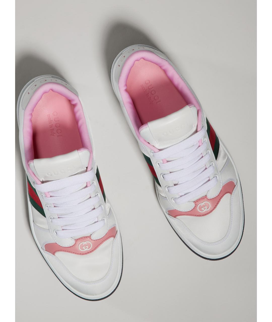 GUCCI Белые кожаные кроссовки, фото 7