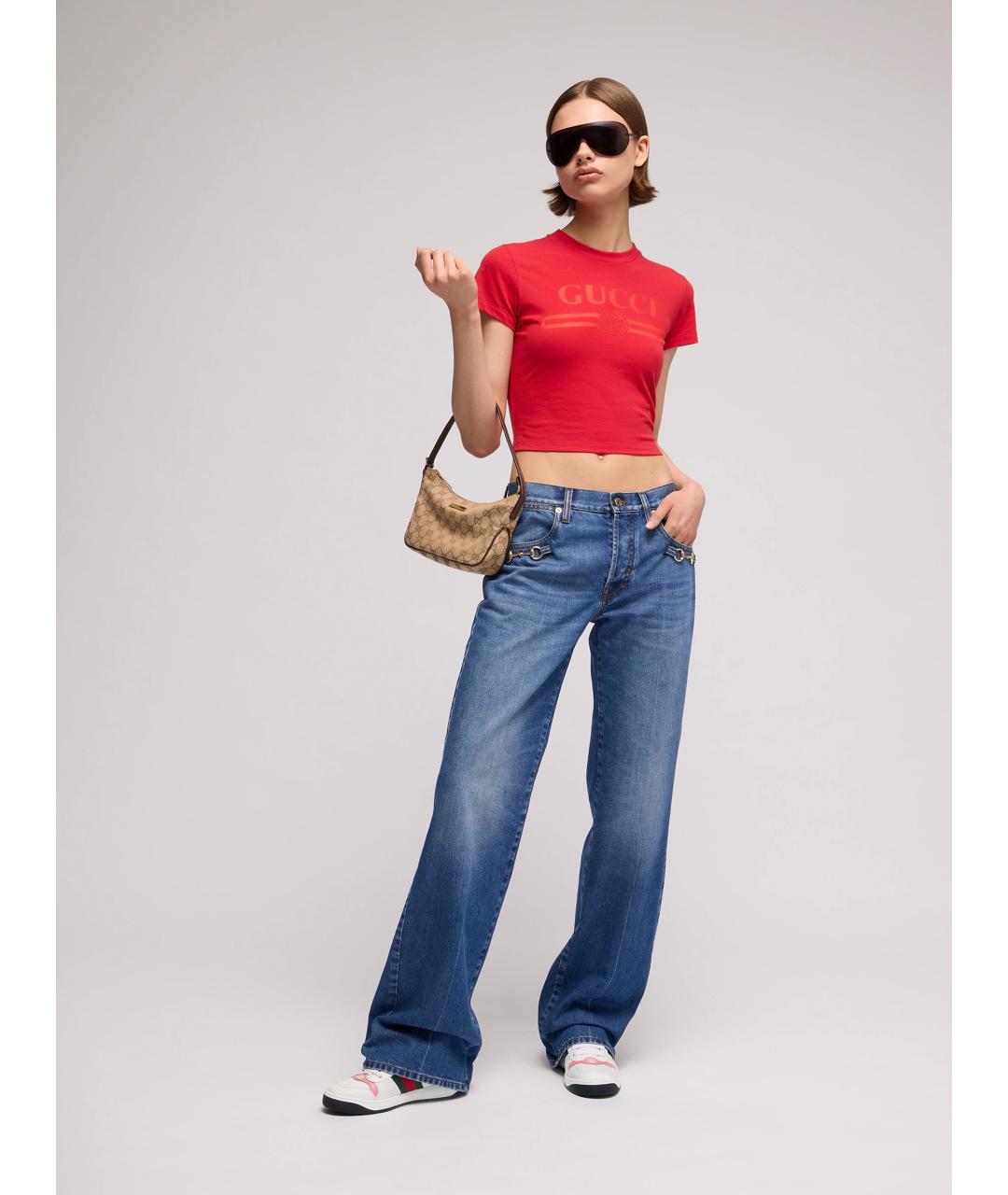 GUCCI Белые кожаные кроссовки, фото 3