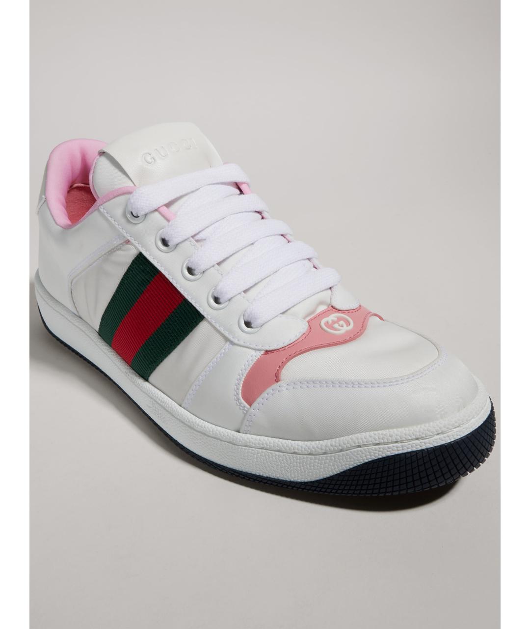 GUCCI Белые кожаные кроссовки, фото 4
