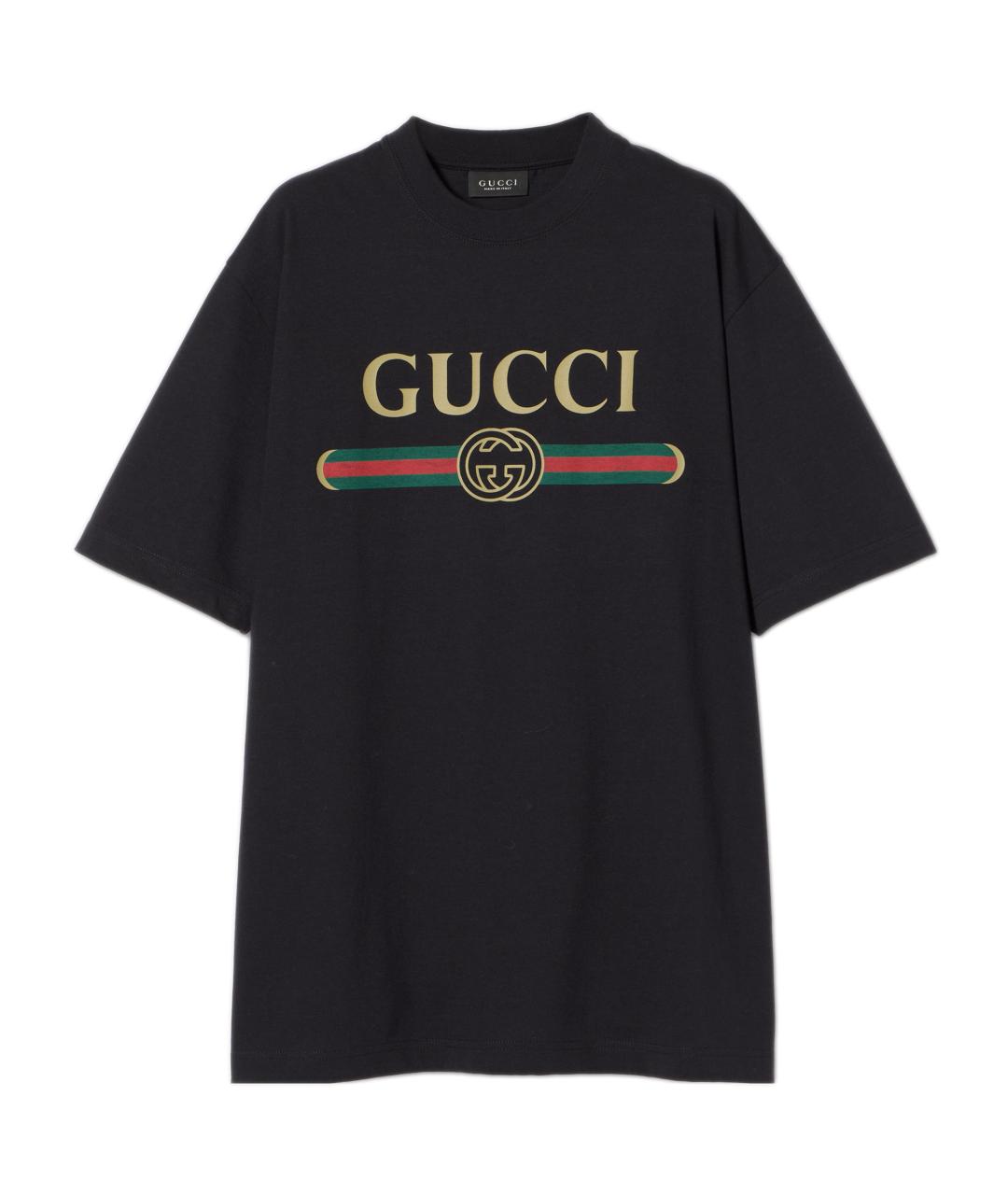 GUCCI Черная хлопковая футболка, фото 1