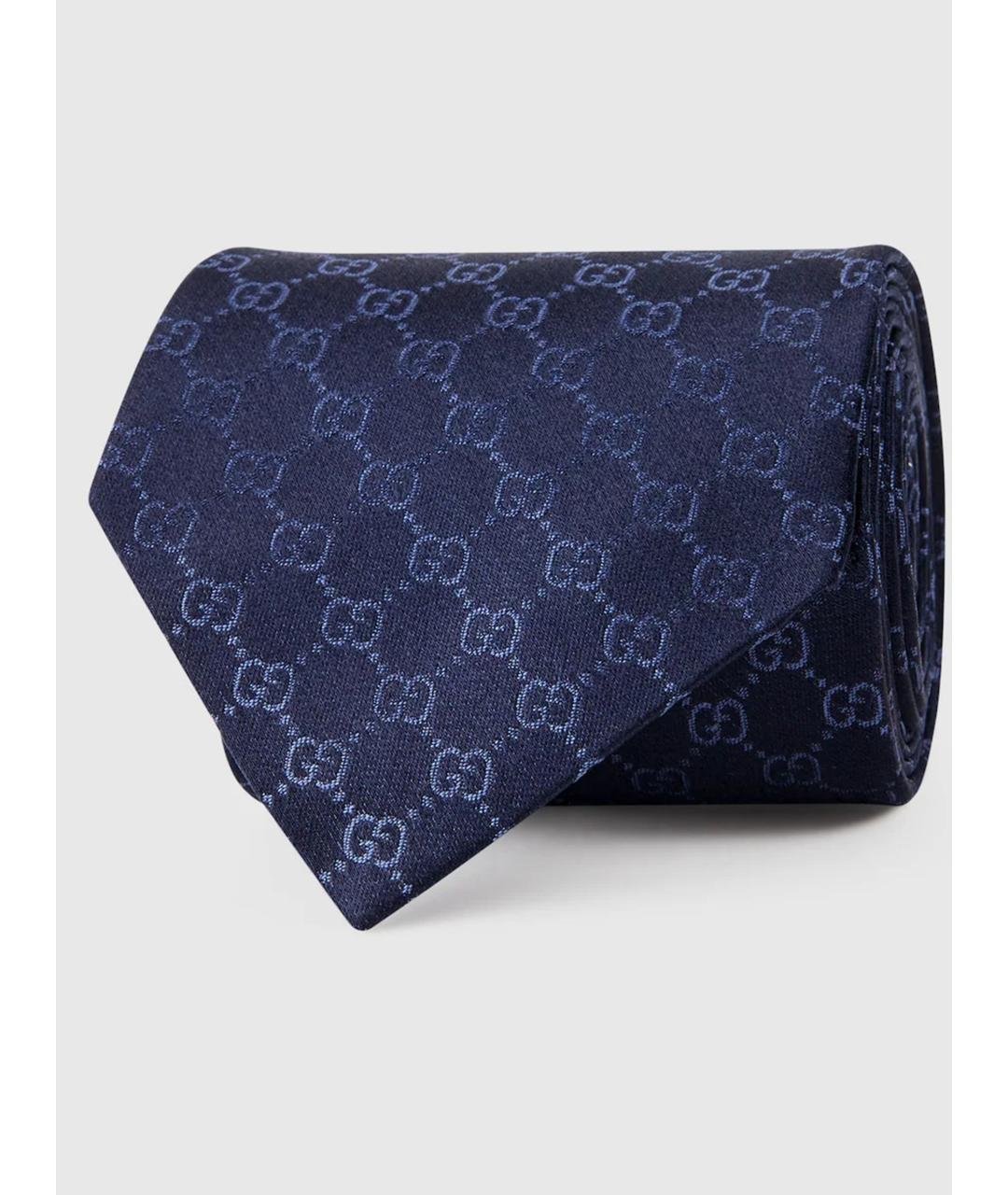 GUCCI Синий шелковый галстук, фото 3