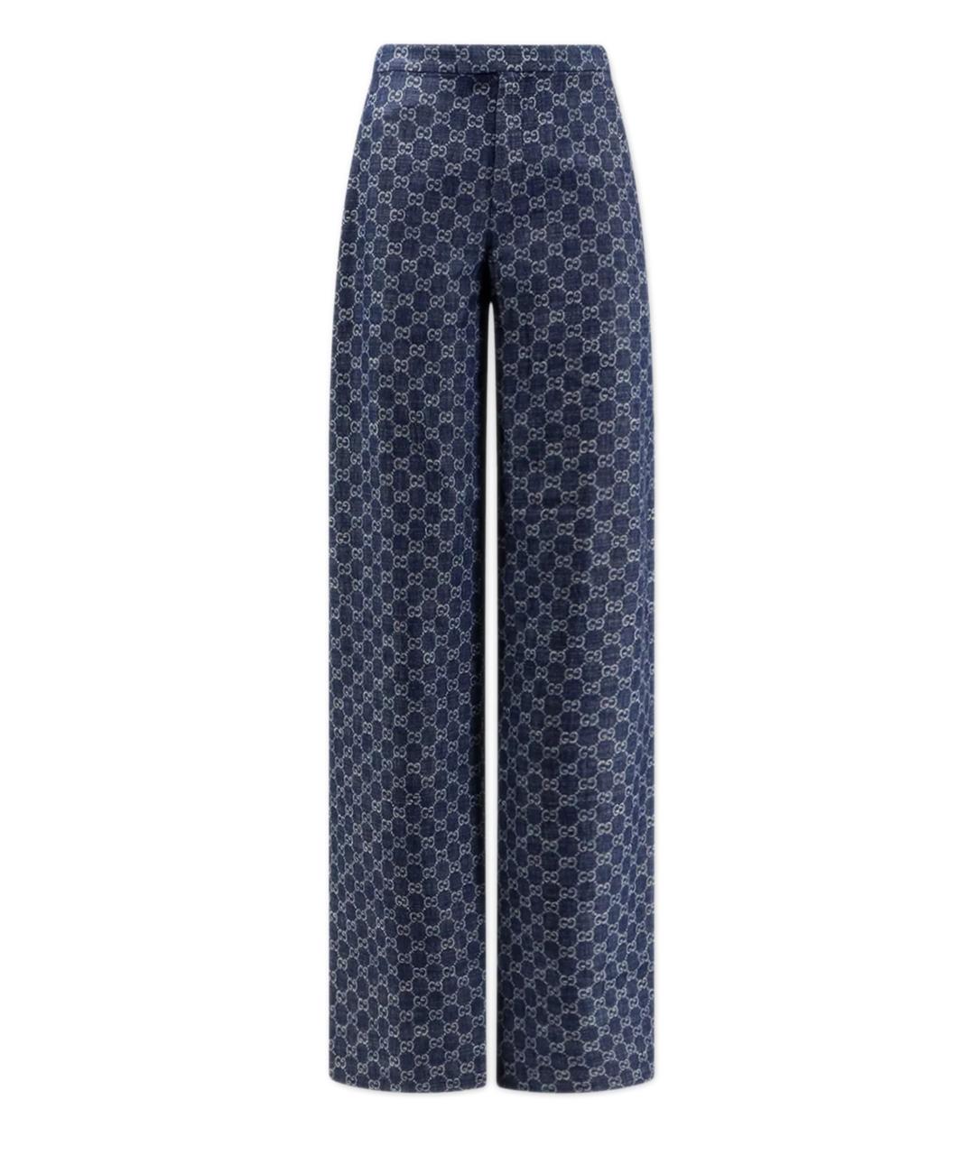GUCCI Синие хлопковые прямые джинсы, фото 1