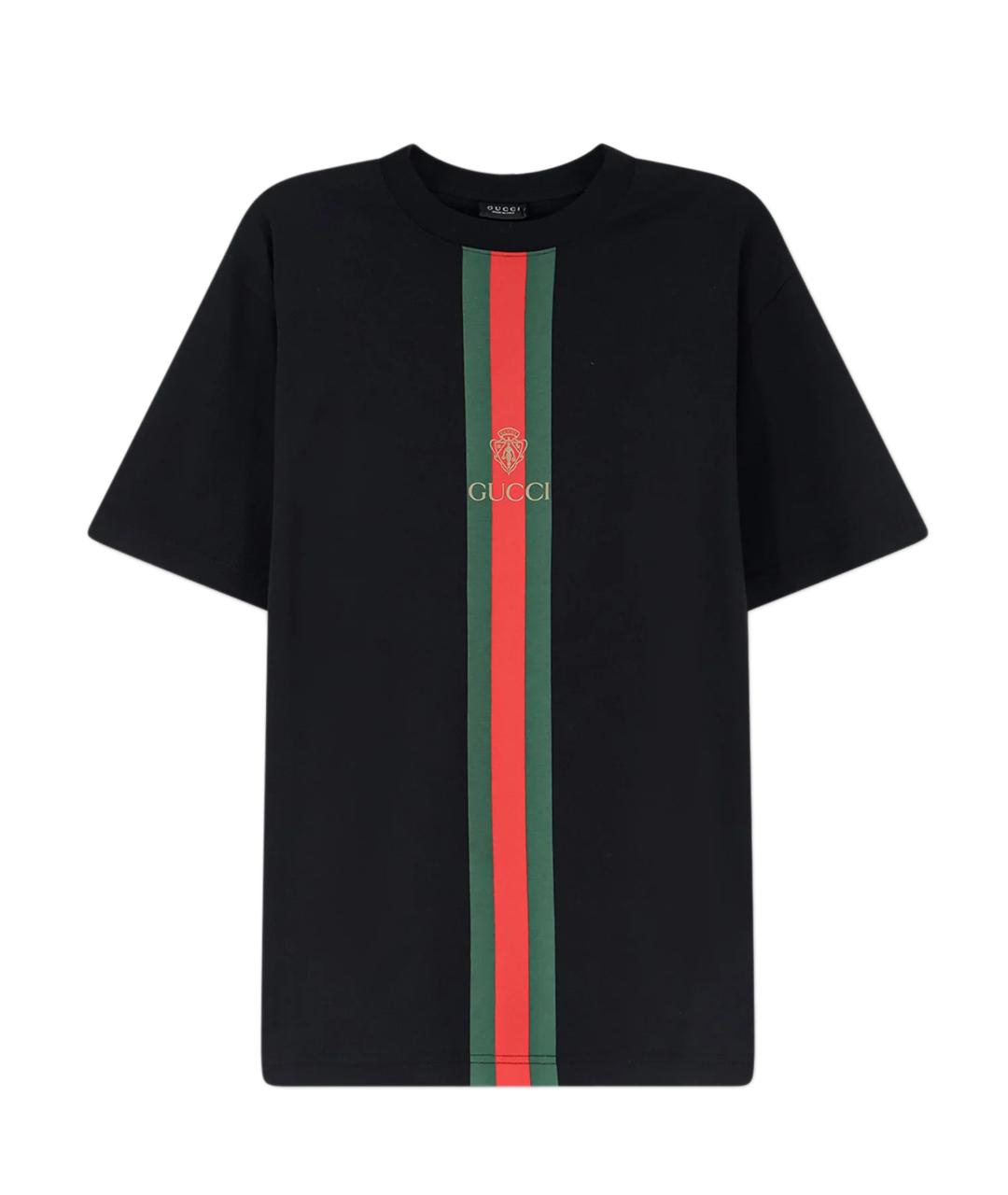 GUCCI Черная хлопковая футболка, фото 1