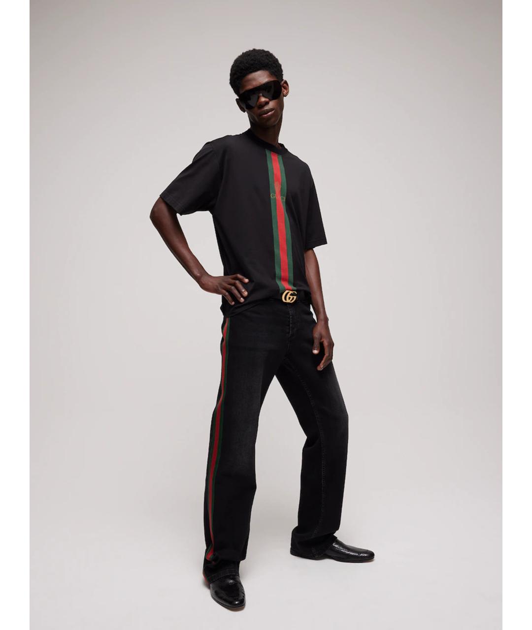GUCCI Черная хлопковая футболка, фото 4