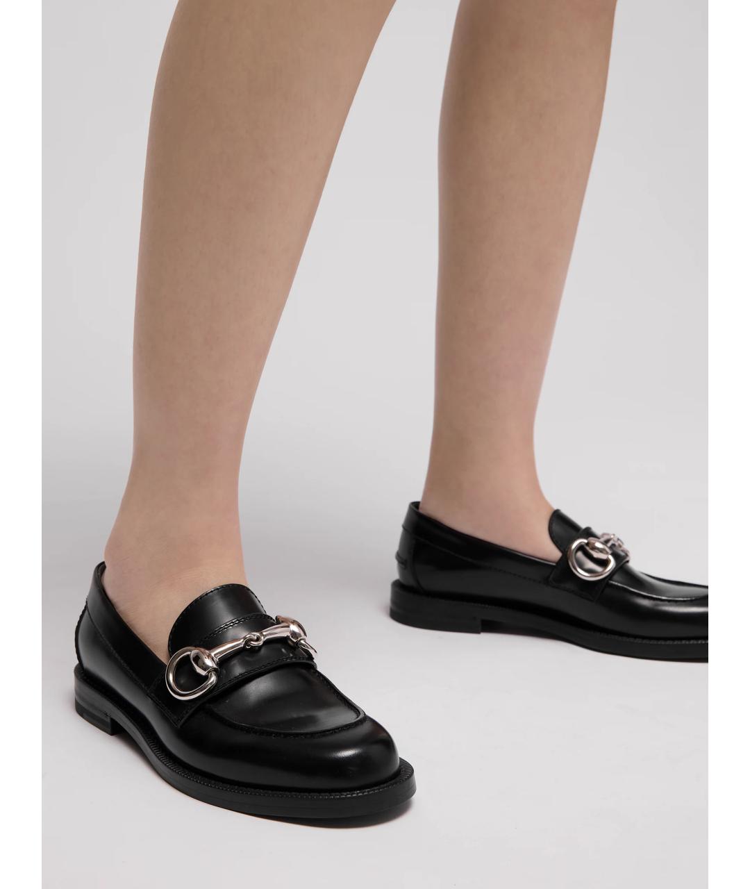GUCCI Черные кожаные лоферы, фото 2