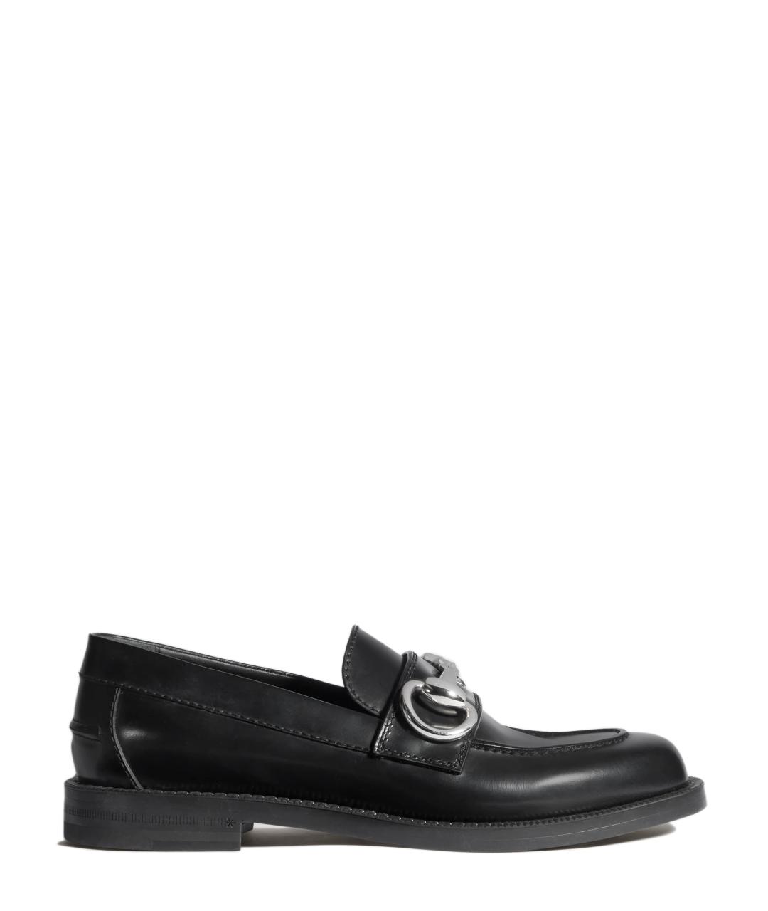 GUCCI Черные кожаные лоферы, фото 1