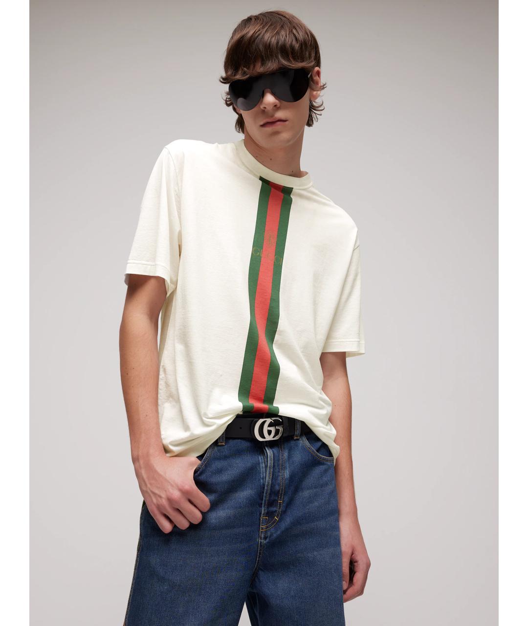 GUCCI Белая хлопковая футболка, фото 2