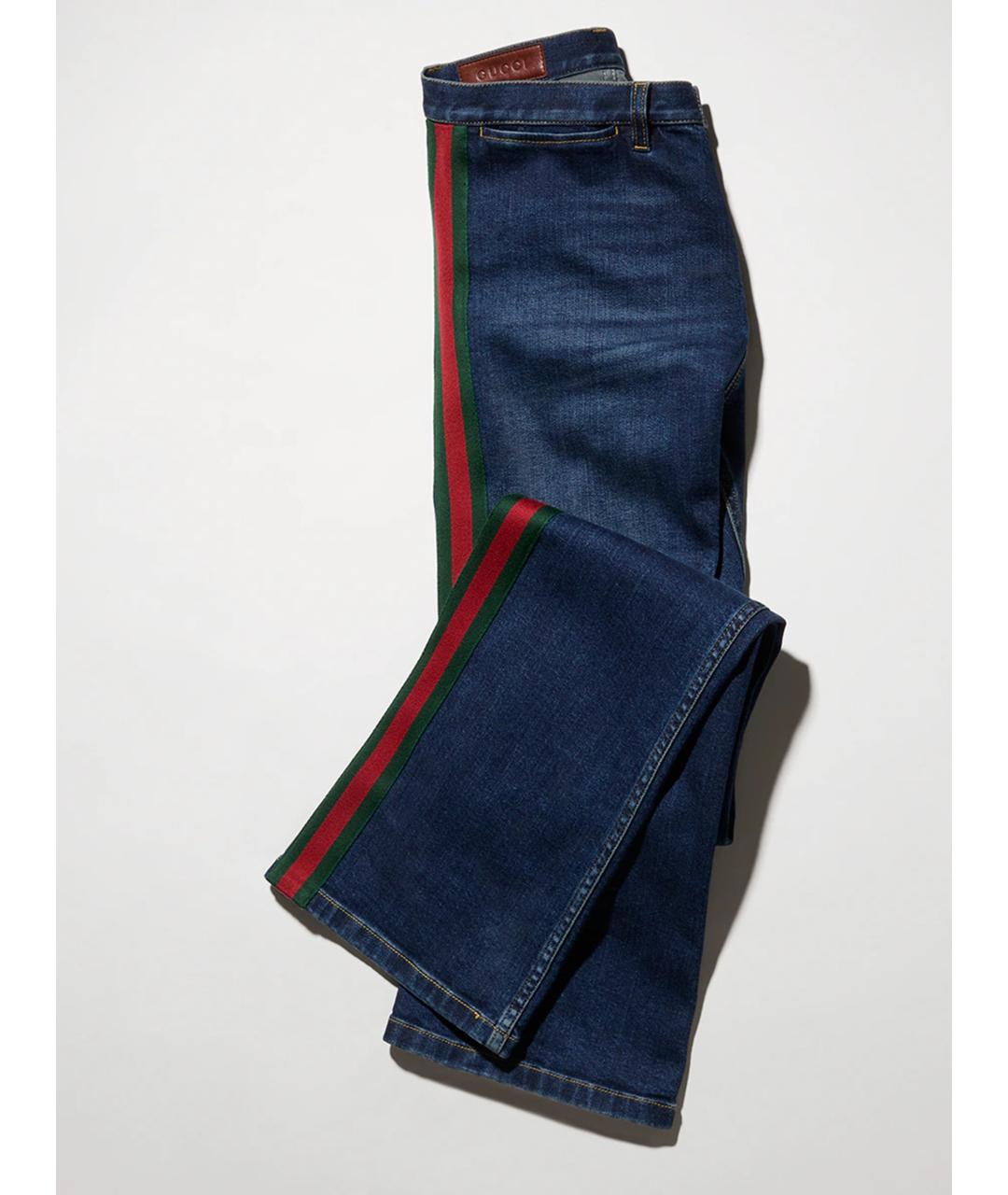 GUCCI Синие хлопковые прямые джинсы, фото 6