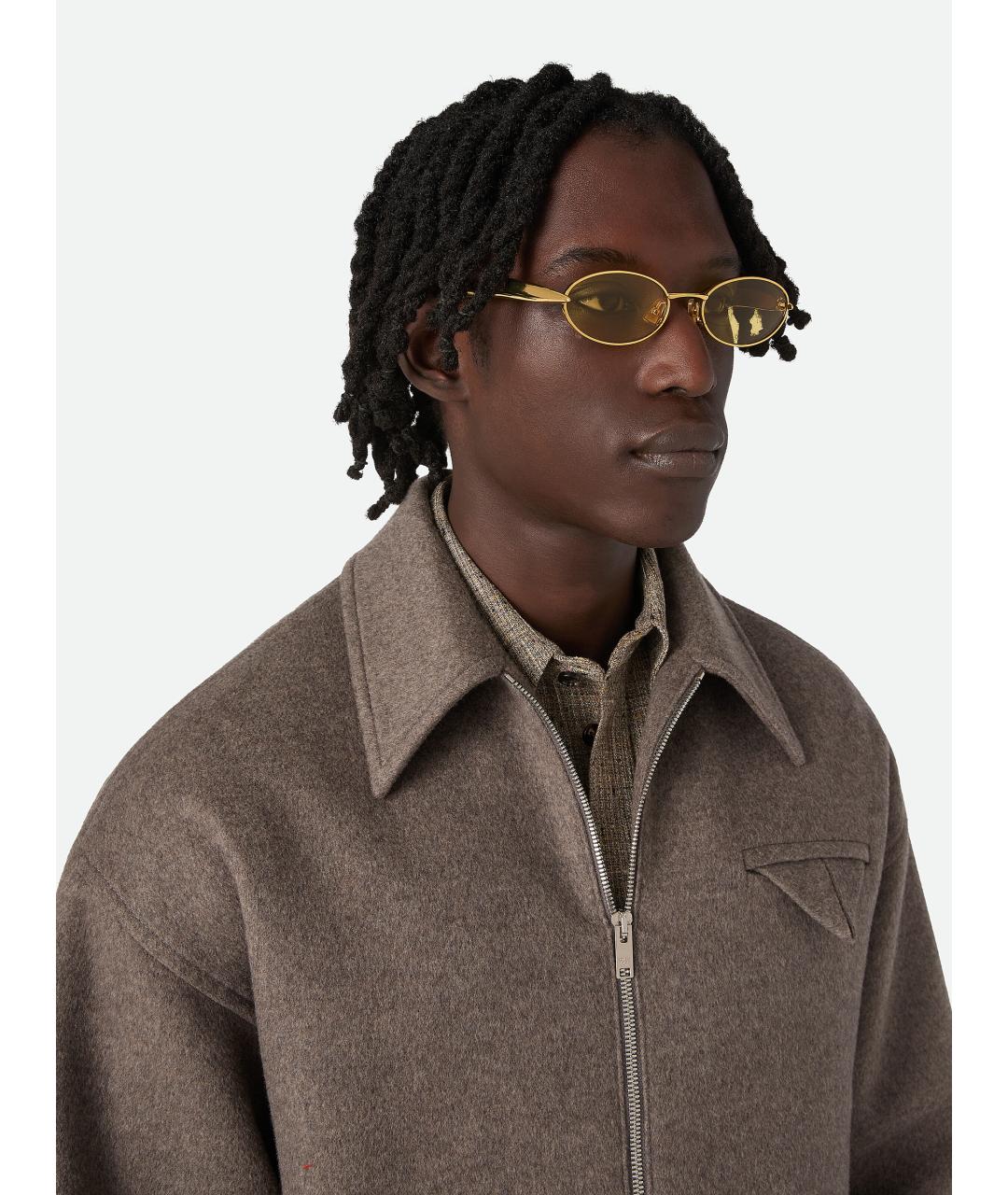 BOTTEGA VENETA Золотые солнцезащитные очки, фото 4