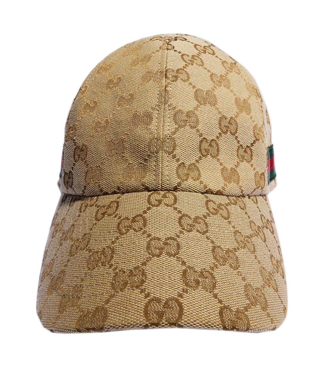 GUCCI Бежевая синтетическая кепка/бейсболка, фото 1