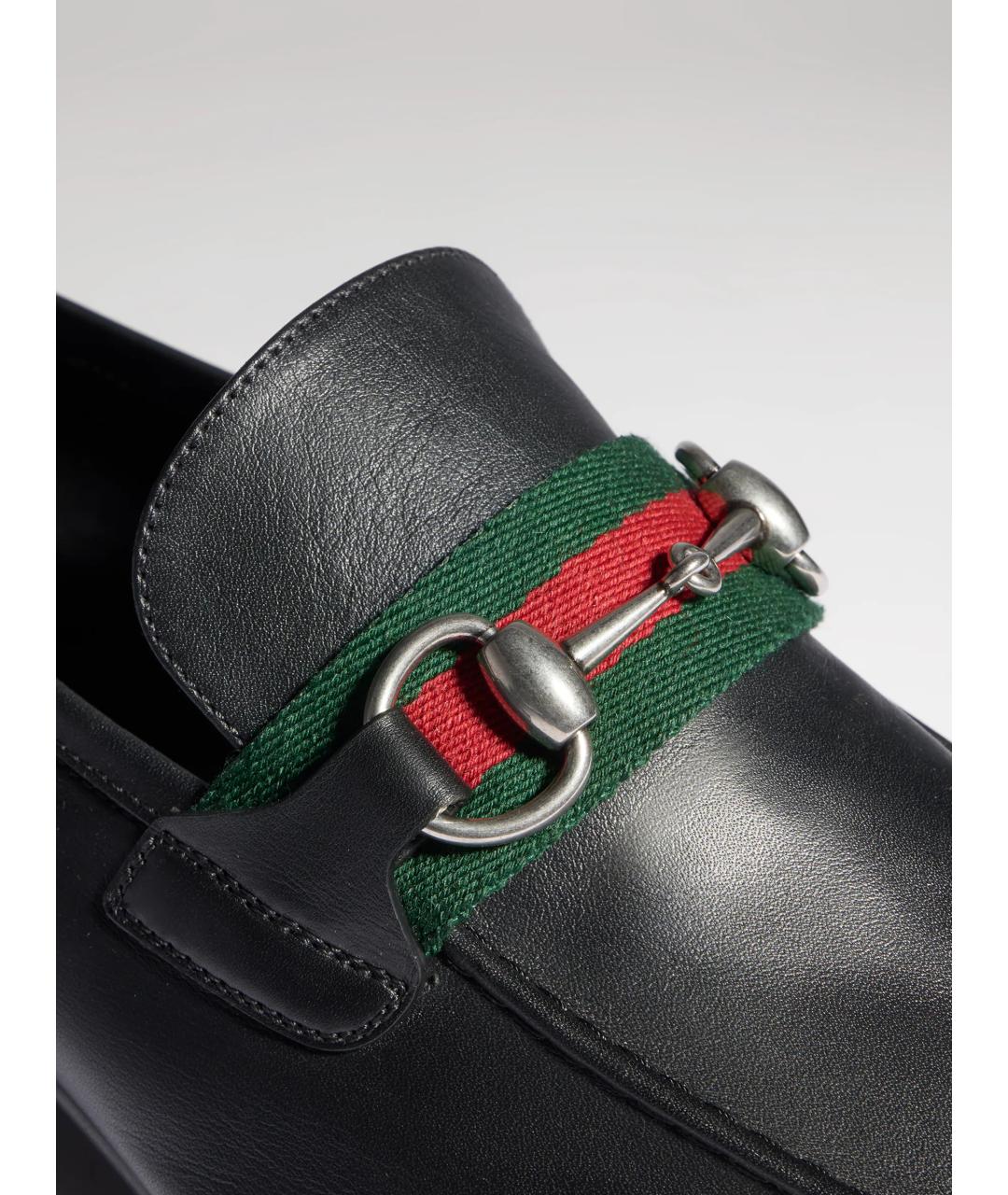 GUCCI Черные кожаные лоферы, фото 6