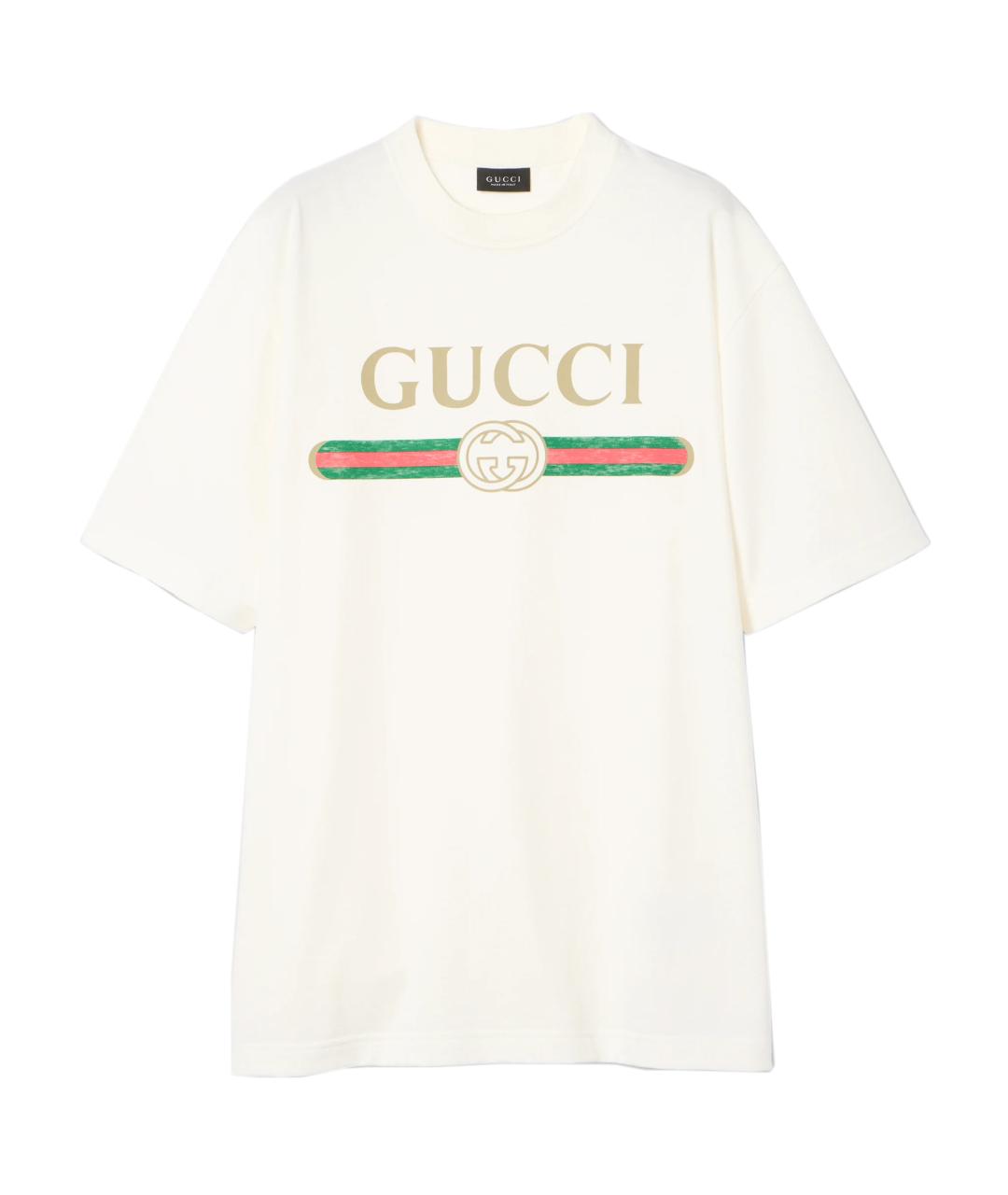 GUCCI Белая хлопковая футболка, фото 1