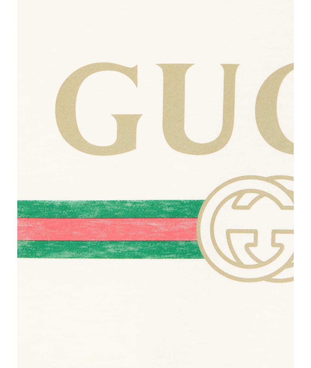 GUCCI Белая хлопковая футболка, фото 5