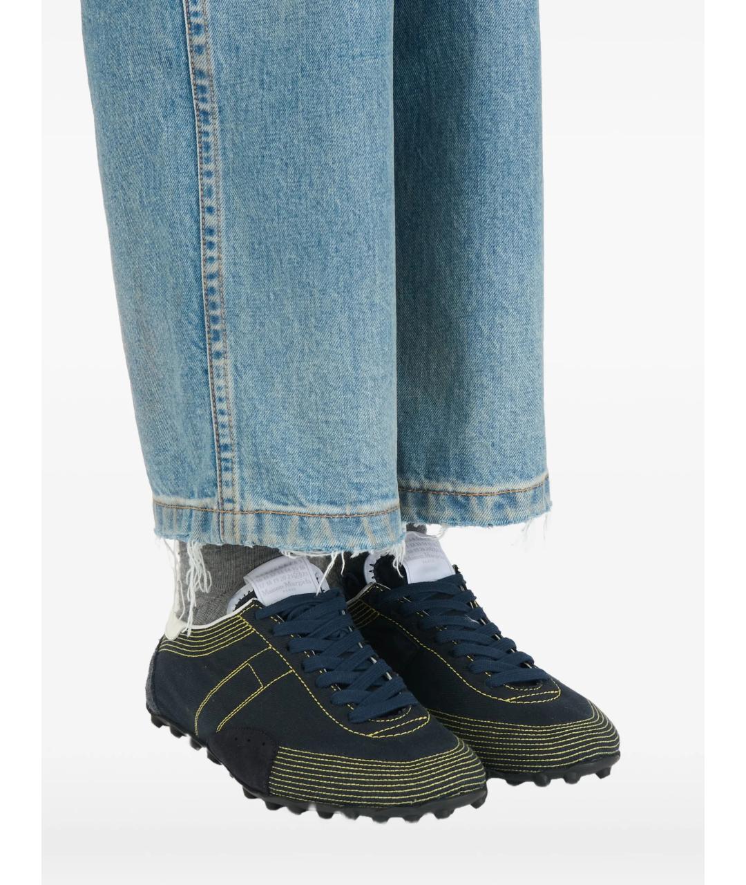 MAISON MARGIELA Синие текстильные низкие кроссовки / кеды, фото 6