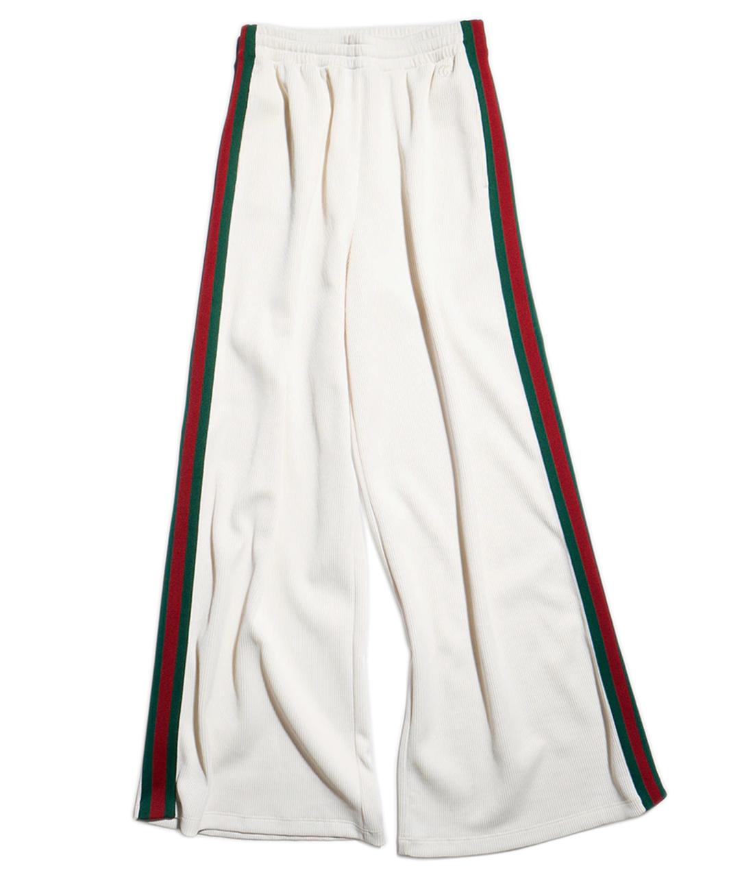 GUCCI Белые хлопковые брюки широкие, фото 1