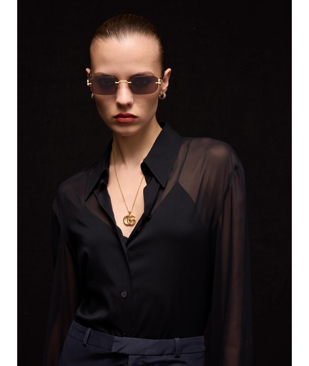 GUCCI Золотые солнцезащитные очки, фото 4