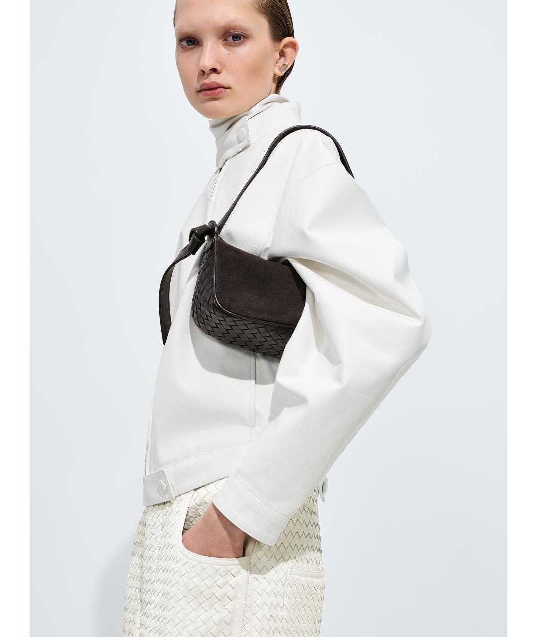 BOTTEGA VENETA Коричневая замшевая сумка через плечо, фото 5