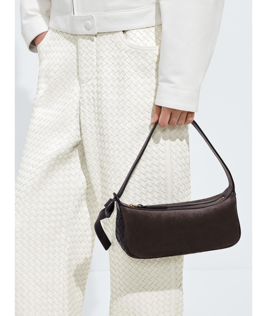 BOTTEGA VENETA Коричневая замшевая сумка через плечо, фото 2